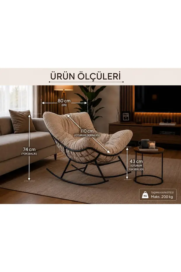 Sallanan Sandalye - Emzirme Koltuğu - Dinlenme Koltuğu - TV Koltuğu Balkon ve Kitap Okuma Koltuğu Sallanan Sandalye - Emzirme Koltuğu - Dinlenme Koltuğu - TV Koltuğu Balkon ve Kitap Okuma Koltuğu